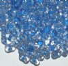25 grams of 3x7mm Aqua Lined Crystal Farfalle Seed Beads